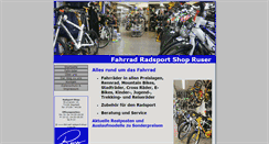 Desktop Screenshot of fahrrad-radsport-shop-ruser.de