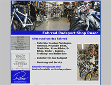 Tablet Screenshot of fahrrad-radsport-shop-ruser.de
